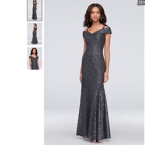 Prom Off-Shoulder Glitter Lace Mermaid Dress